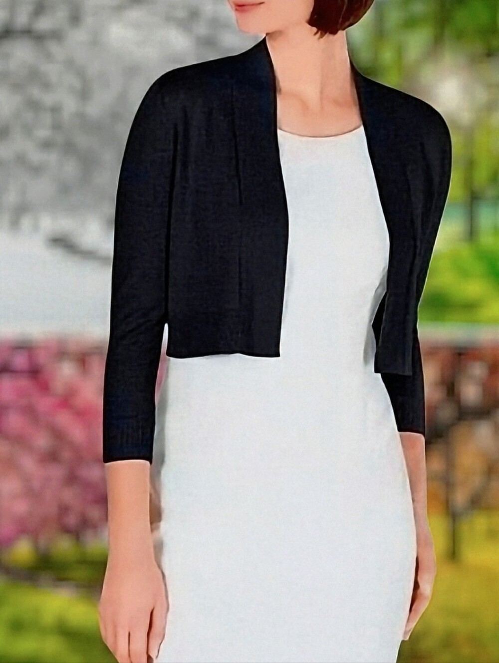 A Sweater for All Seasons! Calvin Klein Cropped Open Front Cardigan. Sz L.